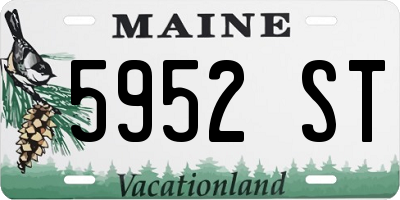 ME license plate 5952ST