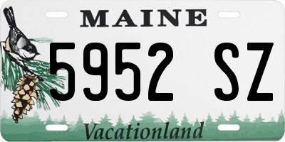 ME license plate 5952SZ