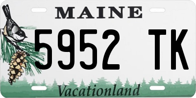 ME license plate 5952TK