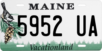 ME license plate 5952UA