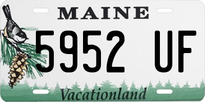 ME license plate 5952UF