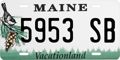 ME license plate 5953SB