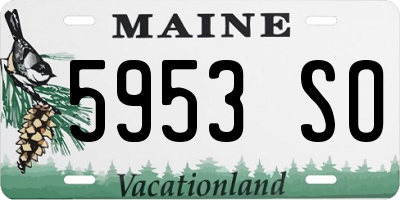 ME license plate 5953SO