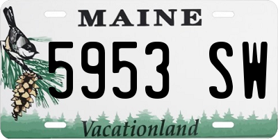 ME license plate 5953SW