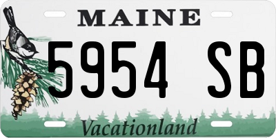 ME license plate 5954SB