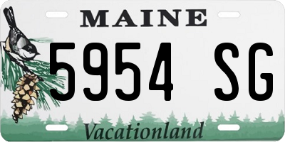 ME license plate 5954SG