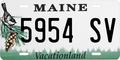 ME license plate 5954SV