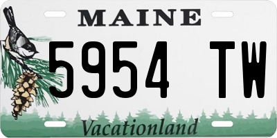 ME license plate 5954TW