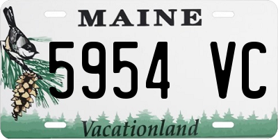 ME license plate 5954VC