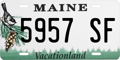 ME license plate 5957SF