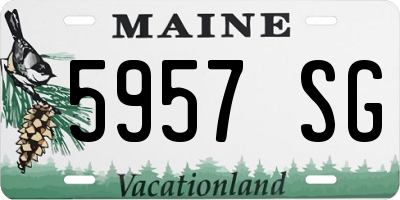 ME license plate 5957SG