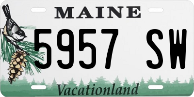 ME license plate 5957SW