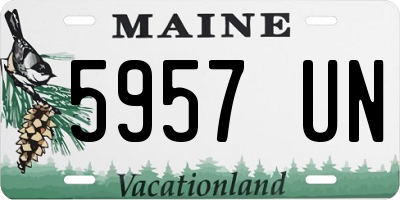 ME license plate 5957UN