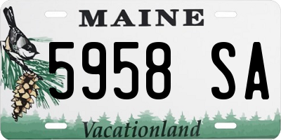 ME license plate 5958SA