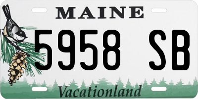 ME license plate 5958SB