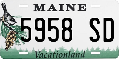 ME license plate 5958SD