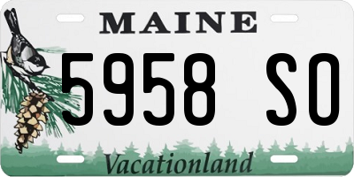 ME license plate 5958SO