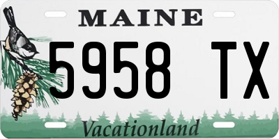 ME license plate 5958TX