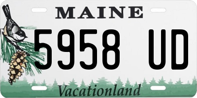 ME license plate 5958UD