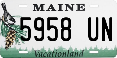 ME license plate 5958UN