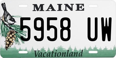 ME license plate 5958UW