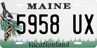 ME license plate 5958UX