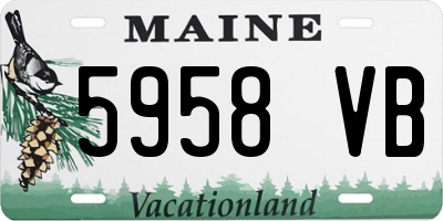 ME license plate 5958VB