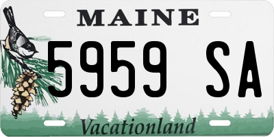 ME license plate 5959SA