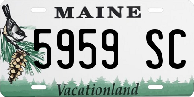 ME license plate 5959SC