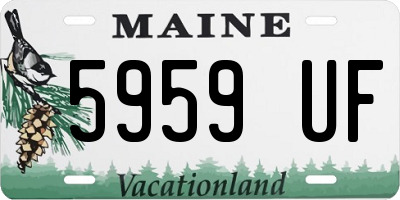 ME license plate 5959UF