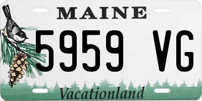 ME license plate 5959VG