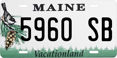 ME license plate 5960SB