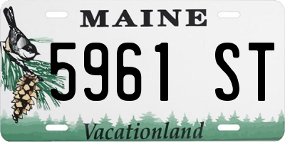 ME license plate 5961ST