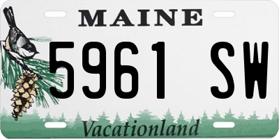 ME license plate 5961SW