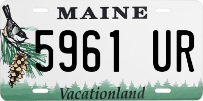 ME license plate 5961UR