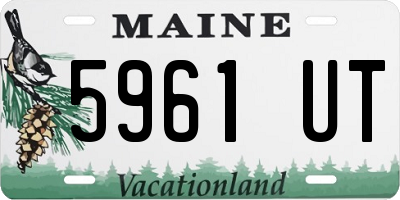 ME license plate 5961UT