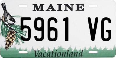 ME license plate 5961VG