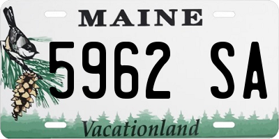 ME license plate 5962SA