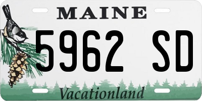 ME license plate 5962SD