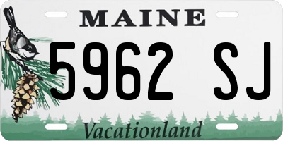 ME license plate 5962SJ