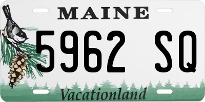 ME license plate 5962SQ