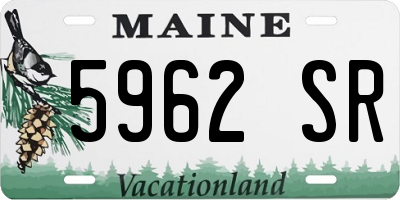 ME license plate 5962SR