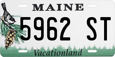ME license plate 5962ST