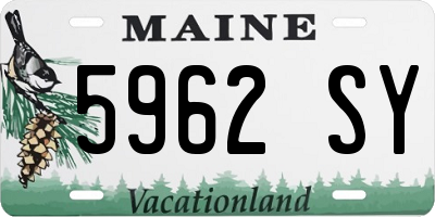 ME license plate 5962SY