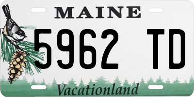 ME license plate 5962TD