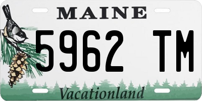 ME license plate 5962TM