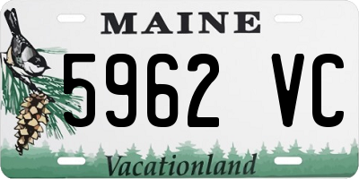 ME license plate 5962VC