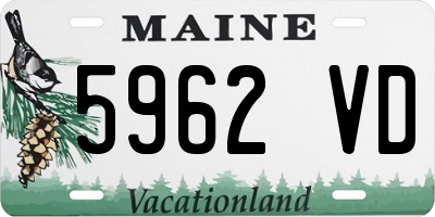 ME license plate 5962VD