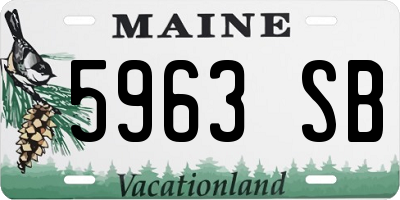 ME license plate 5963SB