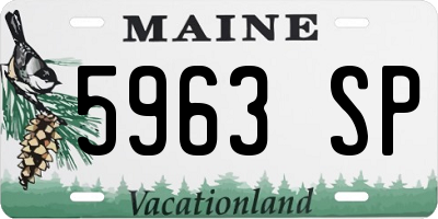 ME license plate 5963SP